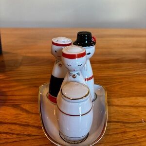 " The Game " Condiment Trio Set Vintage Riga Latvia 1966 mark RPR